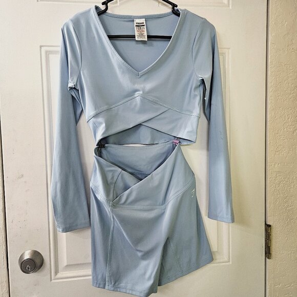 Gymshark Tops - Gymshark Light Blue Long Sleeve Crop Top